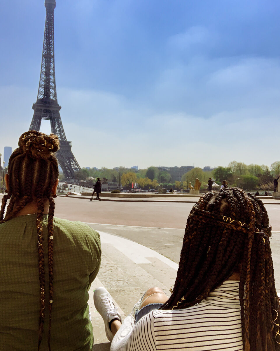 black girls braids Eiffel Tower